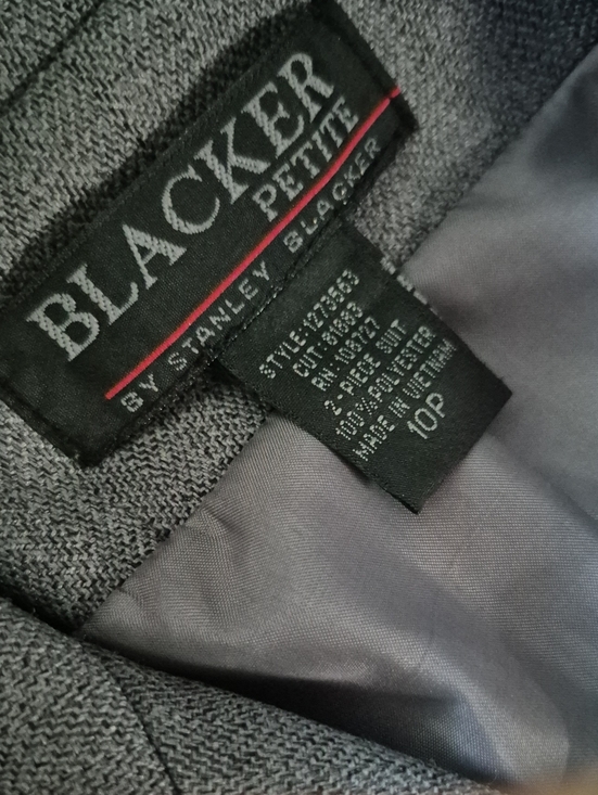 Stanley Blacker Jackets & Blazers - Blacker Petites by Stanley Blacker Ladies Gray Double Breasted Luxe Blazer